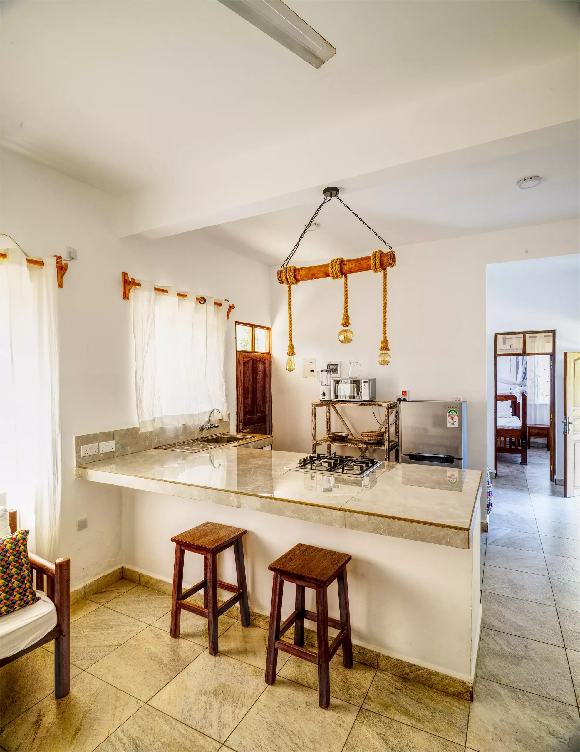 View of the apartment from the living room at Dacha Diani