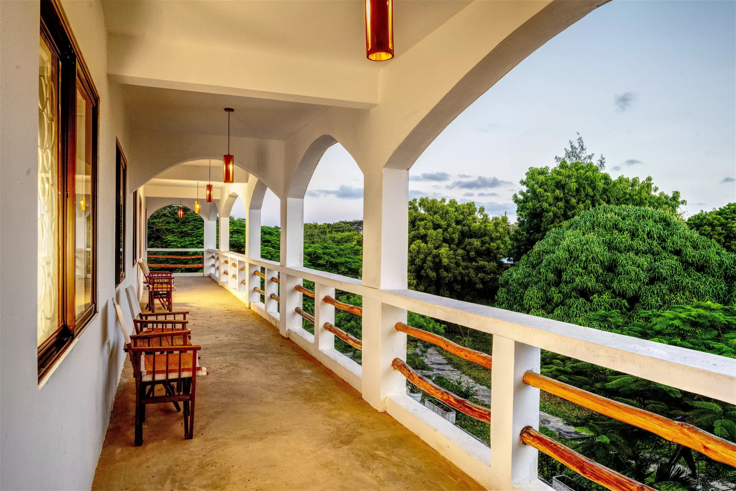 First floor veranda at Dacha Diani Apartments